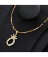 Zircon Crown Letter Pendant Necklace For Women Men - O - £15.70 GBP