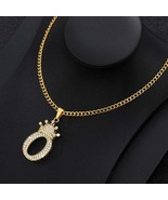 Zircon Crown Letter Pendant Necklace For Women Men - O - $19.99