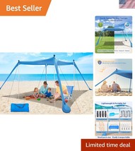 Versatile 11x11 FT Outdoor Sun Shelter - Windproof &amp; Lightweight Beach Tent - $80.99