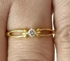 1Ct Round Cut Lab-Created Diamond Women Solitaire Ring 14k Yellow Gold P... - $127.39