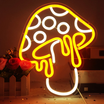 Mushroom Neon Sign Dimmable Led Cute Night Light 3D Wall Art Mushroom Neon Signs - £33.37 GBP