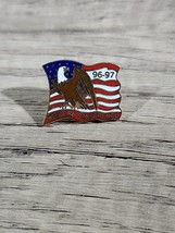 Vintage Bald Eagle American Flag Western Conference 96-97  Lapel Pin - £2.23 GBP