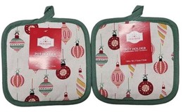 Holiday Time Christmas Kitchen Pot Holders 2 Piece Set Christmas Ornamen... - £6.15 GBP