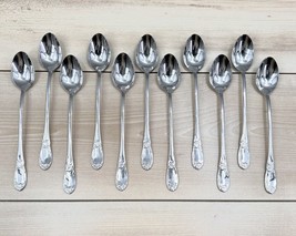 (11) Reed &amp; Barton LA BELLA Stainless Iced Tea Spoons 18/10 Glossy Flatware - $43.31 CAD