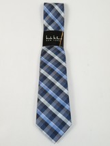 Men's Nicole Miller Tie Classic Woven Silky Feel #Nicole-1 Blue Checker image 2
