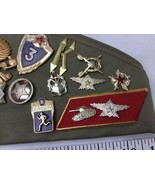 RUSSIAN SOVIET Vtg USSR ARMY MILITARY PILOTKA CAP HAT With PINS &amp; PATCHES - $476.30 MXN