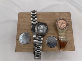 Lot of 2 Fossil Watches Untested For Parts or Repair 2 Fossil Wrist Watches - $24.19