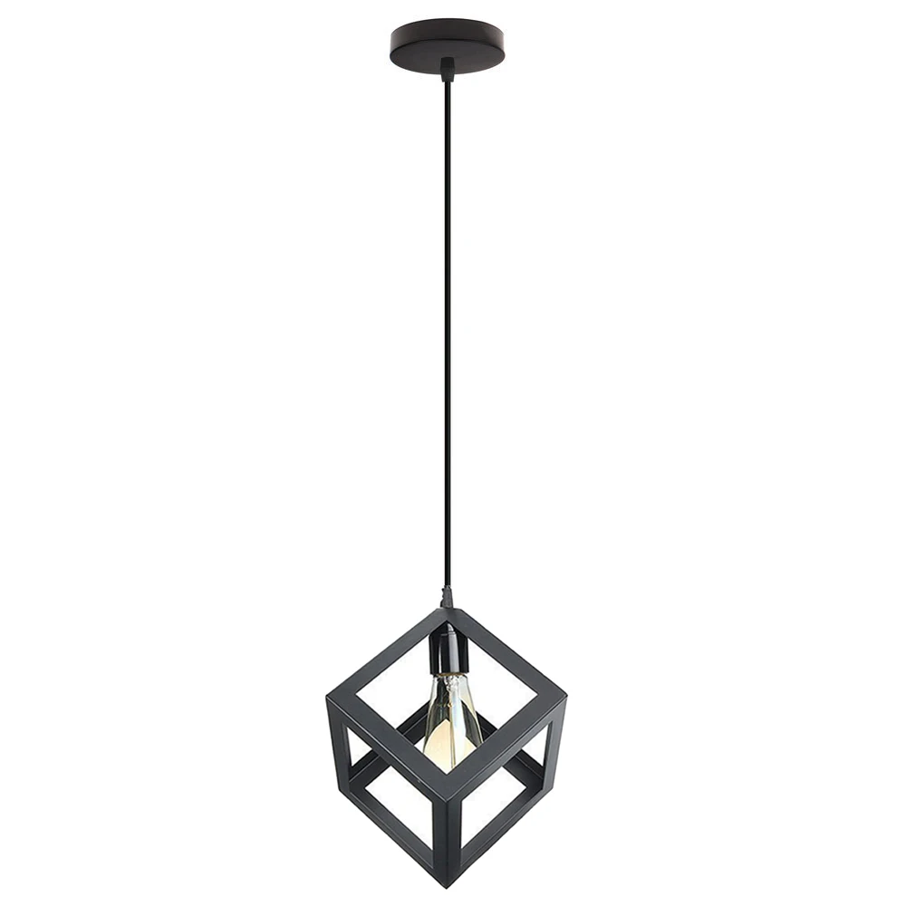  Pendant Light Black  Hanging Cage Vintage LED Lamp E27 Industrial Loft  Dining  - £168.83 GBP