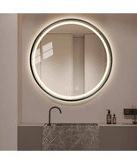 Bathroom Mirror LED Illuminated Vanity Anti fog Wall Touch Makeup Round ... - $2,286.67 MXN