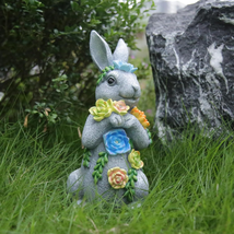 Gifts for Grandma Mom Mother, Solar Garden Statues Outdoor Bunny Decor Easter De - £34.90 GBP