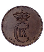 1875 Denmark 2 Ore Coin In XF, KM# 793.1 - €80,23 EUR