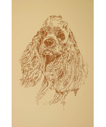 Cocker Spaniel Dog Art Portrait Print #57 Kline adds dog name free. WORD... - $49.95