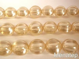 4(Four)  14mm Melon Round Beads: Pearl Coated - Moscato - £1.86 GBP