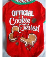 Dog Red Official Cookie Tester! Christmas Pet T-Shirt Holiday Small 11-1... - £15.79 GBP