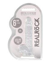 Shots Realrock Realistic Crystal Clear 6&quot; Dildo W/balls - Transparent Clear - £10.92 GBP