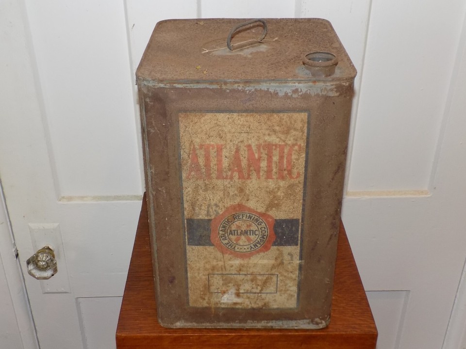 Vintage Atlantic 5 Gallon Empty Oil Can - $49.50