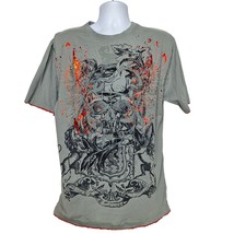 Counter Intelligence Men&#39;s Graphic T Shirt Size XL Gray Skull Sparkle - £25.55 GBP