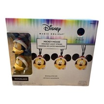 8 Disney Magic Christmas Holiday Blinking Mickey Mouse LED Light String Gemmy - £31.96 GBP