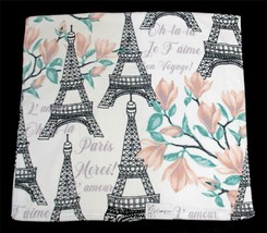 Paris L&#39;Amour Oh-La-La Eiffel Towers Bon Voyage Flowers Velour BATH Towel NWT - £15.97 GBP