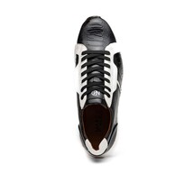 Lyon Genuine Ostrich and Classic Calfskin Fashion Sneaker Black / White image 4
