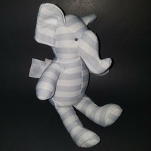 Mon Lapin Blue White Striped Elephant Plush Lovey Stuffed Animal Baby Toy - £11.27 GBP