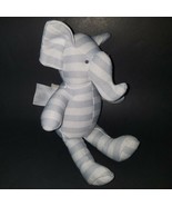 Mon Lapin Blue White Striped Elephant Plush Lovey Stuffed Animal Baby Toy - £11.17 GBP