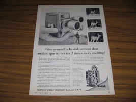 1957 Print Ad Kodak Medallion 8 Movie Cameras Hunter & Buck Deer with Antlers - $9.84