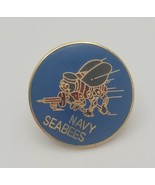 U.S. Navy Seabees Round Enamel Lapel Hat Pin Collectible - €14,44 EUR