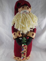 Santa Claus Handmade Bottle Cover Holiday Decoration 15" Mint W Tag - $15.83