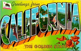 Greetings From California Golden State Flowers Oranges Redwoods 1972? Po... - $7.50