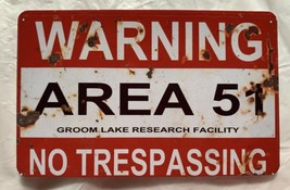 Warning Area 51 MAGNET Groom Lake Alien UFO Nevada No Trespassing Roswell fridge - £7.73 GBP