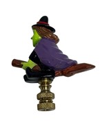 Decorative WITCH BROOM finial lamp shade topper brass base ALSY Hallowee... - $19.20 CAD