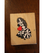 Dakin Inc Zebra with Heart Mounted Rubber Stamp - £3.73 GBP