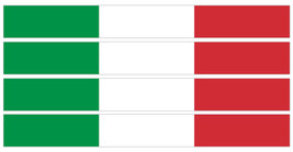 4 x motorcycle flag Italy Italian stripe racing vinyl sticker decals 6&quot; each - £3.13 GBP