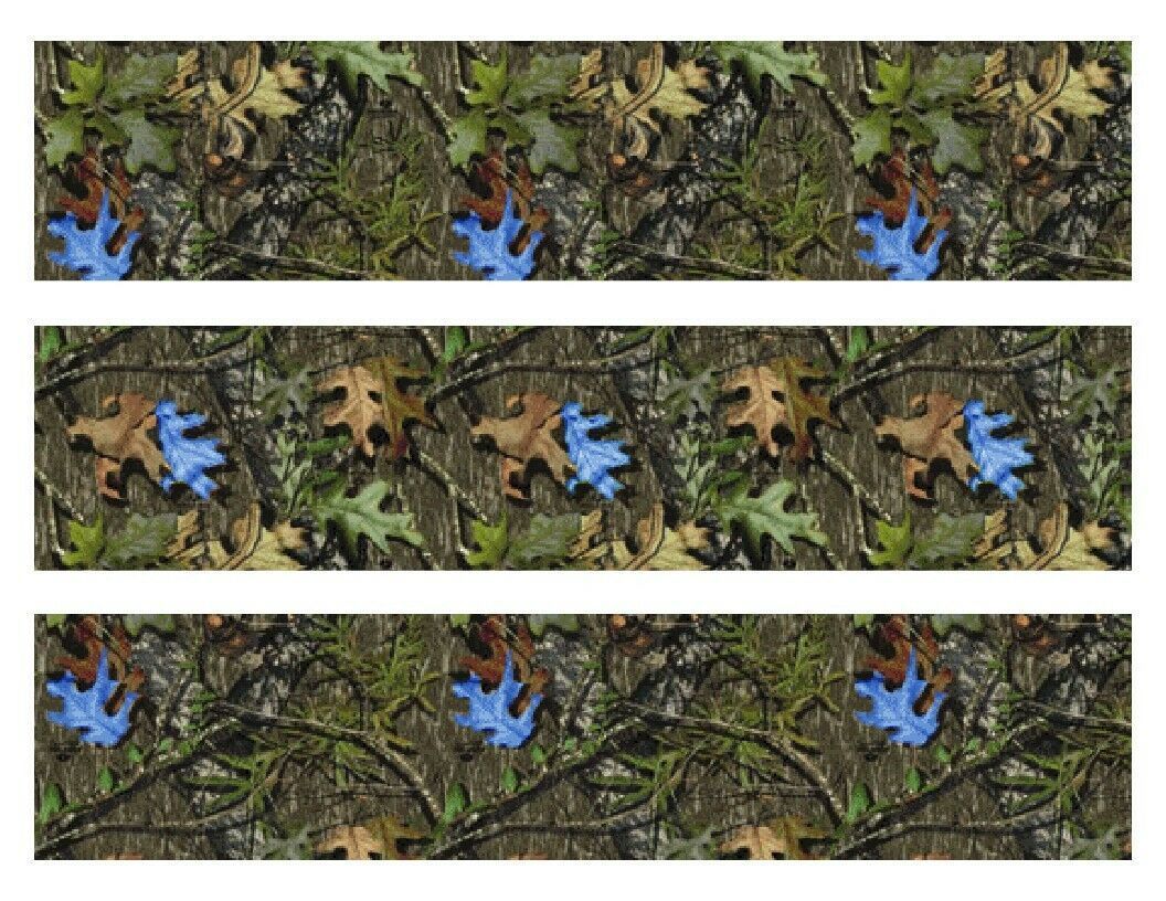 Mossy Oak Camo with Blue Leaves Edible Cake Strips - Cake Wraps - $9.99 - $11.49