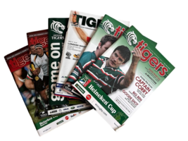 6 Leicester Tigers Rugby Programme, 2002 Zu 2007. Aufgeführten IN Beschreibung - $4.35