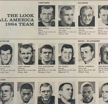 1964 All American Football Team Roster Dick Butkus Look Mag Print Sports... - $24.99
