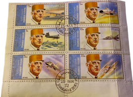 SHARJAH UAE Stamps Collection Prominent Persons Charles de Gaulle Set of 6 - $39.60