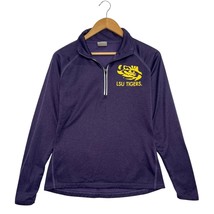 LSU Tigers Top Womens Small Purple Pullover Quarter Zip NCAA Football Ba... - $24.74