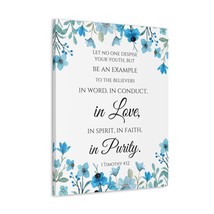  1 Timothy 4:12 Be An Example Flowers Bible Verse Canvas Christi - £59.63 GBP+