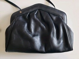 Vintage PIERRE CARDIN Shoulder Purse Bag-Black Soft Leather Clutch  - £35.70 GBP