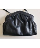 Vintage PIERRE CARDIN Shoulder Purse Bag-Black Soft Leather Clutch  - $64.97 CAD