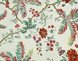 Vintage Fabric Gp &amp; J Baker Palma Floral English Garden Flower Red 1.5+ ... - £100.51 GBP