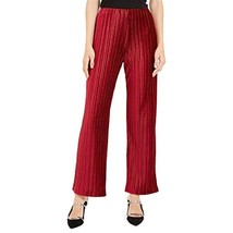 MSRP $80 Alfani Womens Velvet Pleated Wide Leg Pants Wine Size XL - £19.15 GBP