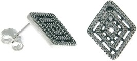 Authentic PANDORA Geometric Lines Stud Earrings CZ 296208CZ, New - £37.63 GBP