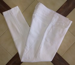 Women&#39;s DEMOCRACY &quot;Ab&quot; solution White Stretch Cotton Tapered Leg Ankle J... - $19.50