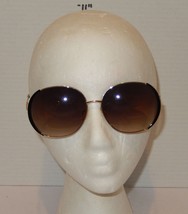 Vintage Gold Frame Brown Gradient Oversized Round Sunglasses Retro Chic - €12,79 EUR