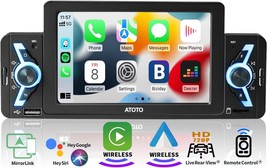 Single Din 5&quot; Car Radio Stereo Wireless Android Auto Apple Carplay SAME-... - $49.90