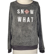 Gray Fuzzy Snow What Sweatshirt Size Medium  - $24.75