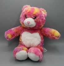 Build-A-Bear Endless Hugs Plush 16&quot; Pink Yellow Teddy Bear Heart Tummy &amp;... - £15.48 GBP